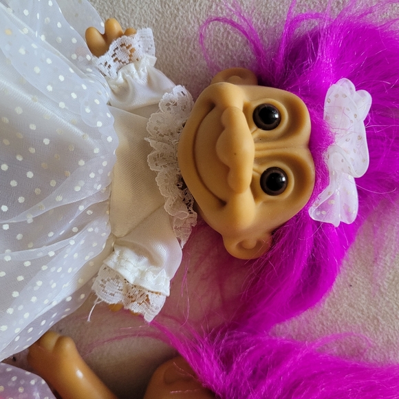 VINTAGE RUSS Neon Pink & Bride Troll Doll 1990’s Great Condition - Picture 5 of 7